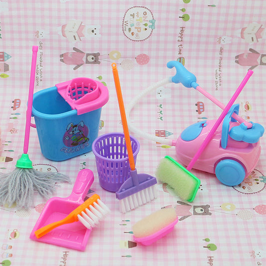 dolls High-grade Cleaning Kit for Girl Barbie Dolls , Household cleaning tools for barbie dolls (1 Set=9 pcs)