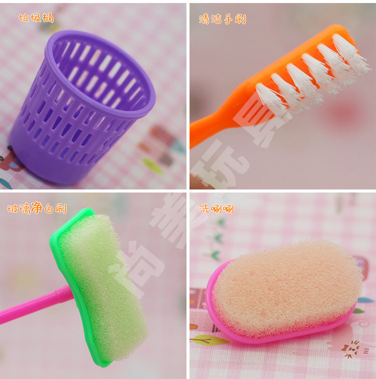 dolls High-grade Cleaning Kit for Girl Barbie Dolls , Household cleaning tools for barbie dolls (1 Set=9 pcs)