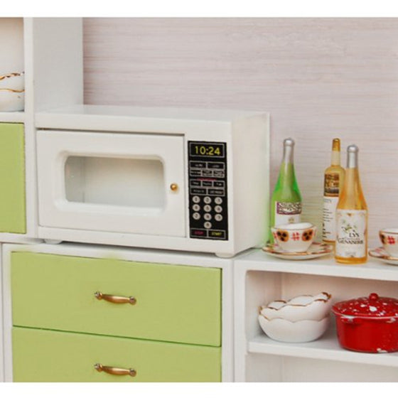 New Microwave 1: 12 Scale miniature for doll house (white)