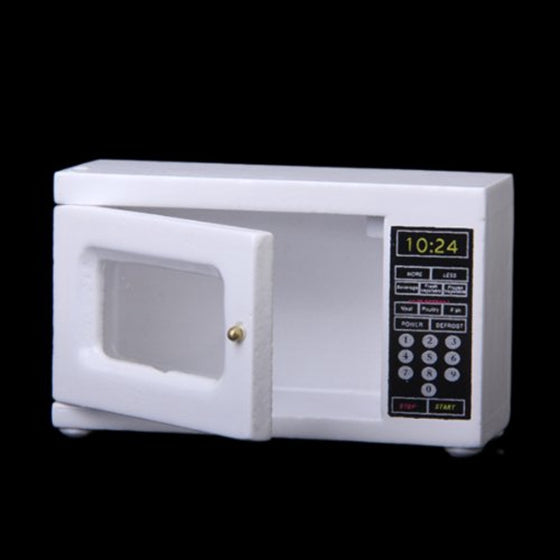 New Microwave 1: 12 Scale miniature for doll house (white)